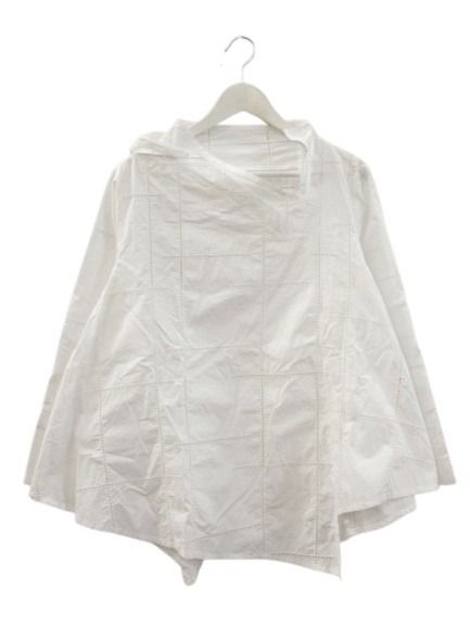 【中古】ジウ 慈雨 センソユニコ はと目刺しゅう トップ うつり変わり 白いこと 白 40 綿織物 綿 トップス レディース 【ベクター 古着】 260529