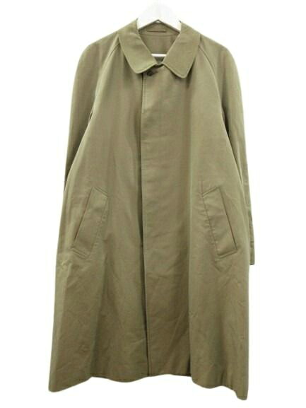 【中古】アクアスキュータム AQUASCUTUM 80s ステンカラー厚地の外套 ヴィンテージ イングランド製 オリーブ 38 メンズ 【ベクター 古着】 260603