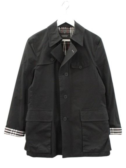 【中古】バーバリーブラックレーベル BURBERRY BLACK LABEL ライト コート L ブラック 黒 アウター 上着 メンズ 【ベクトル 古着】 260615｜ブランド古着の買取販売ベクトル 10,087円