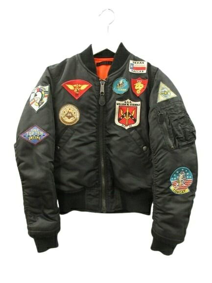 【中古】アヴィレックス AVIREX MA-1 TOPGUN トップガン フライトジャケット ワッペン ブラック F レディース 【ベクトル 古着】 260626｜ブランド古着の買取販売ベクトル