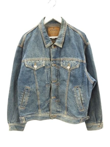 【中古】エドウィン EDWIN 90s デニムジャケット ジージャン オーバーサイズ ブルー L メンズ 【ベクトル 古着】 260629｜ブランド古着の買取販売ベクトル