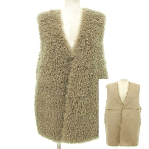 【中古】未使用品 マイカ＆ディール MICA&DEAL タグ付き 24AW Vネック フェイクファー ベスト 0124305192 リバーシブル ブークレ F ベージュ レディース 【ベクトル 古着】 251120｜ブランド古着の買取販売ベクトル