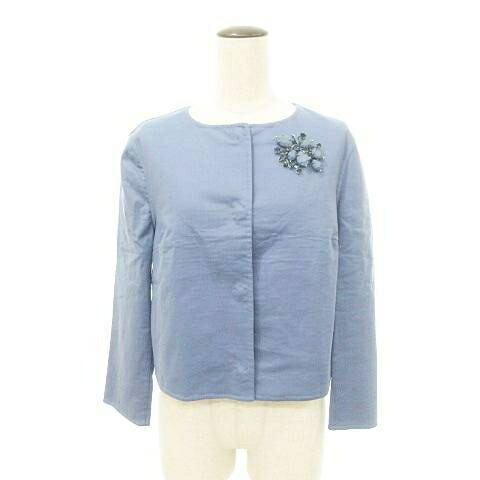 【中古】エルマノシェルビーノ ERMANNO SCERVINO 美品 胸飾り付き添い人 否色合い 上衣 スナップボタン 国内置き目 D2661307FFD 40 L大いさ 水色 天の原青色 ■GY47 レディース 【ベクター 古着】 260221 レディースファッション-コート・ジャケット