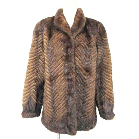 【中古】エレガンス ELEGANCE L fur 美品 ミンク ファーコート ジャケット 毛皮 F 茶 ブラウン /MKS A0225 レディース 【ベクトル 古着】 260225