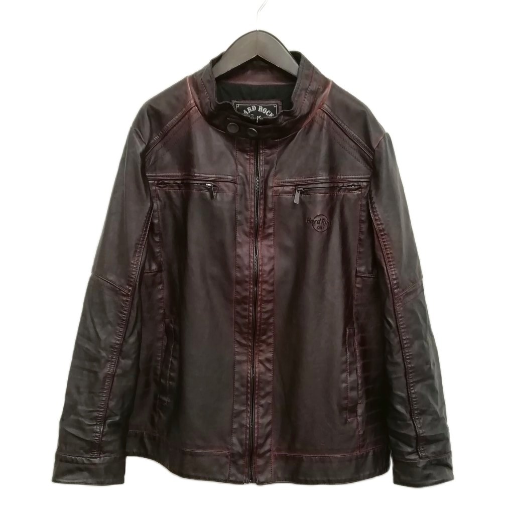 楽天市場】ハードロックカフェ バック刺繍 レザージャケット XS 黒