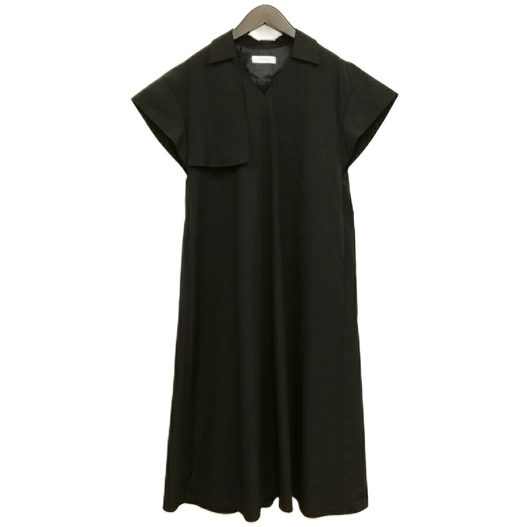 【中古】未使用品 アドーア ADORE 23SS 531-3140517 ライトタッサー ワンピース ドレス ロング マキシ 38 ブラック レディース 【ベクトル 古着】 260224