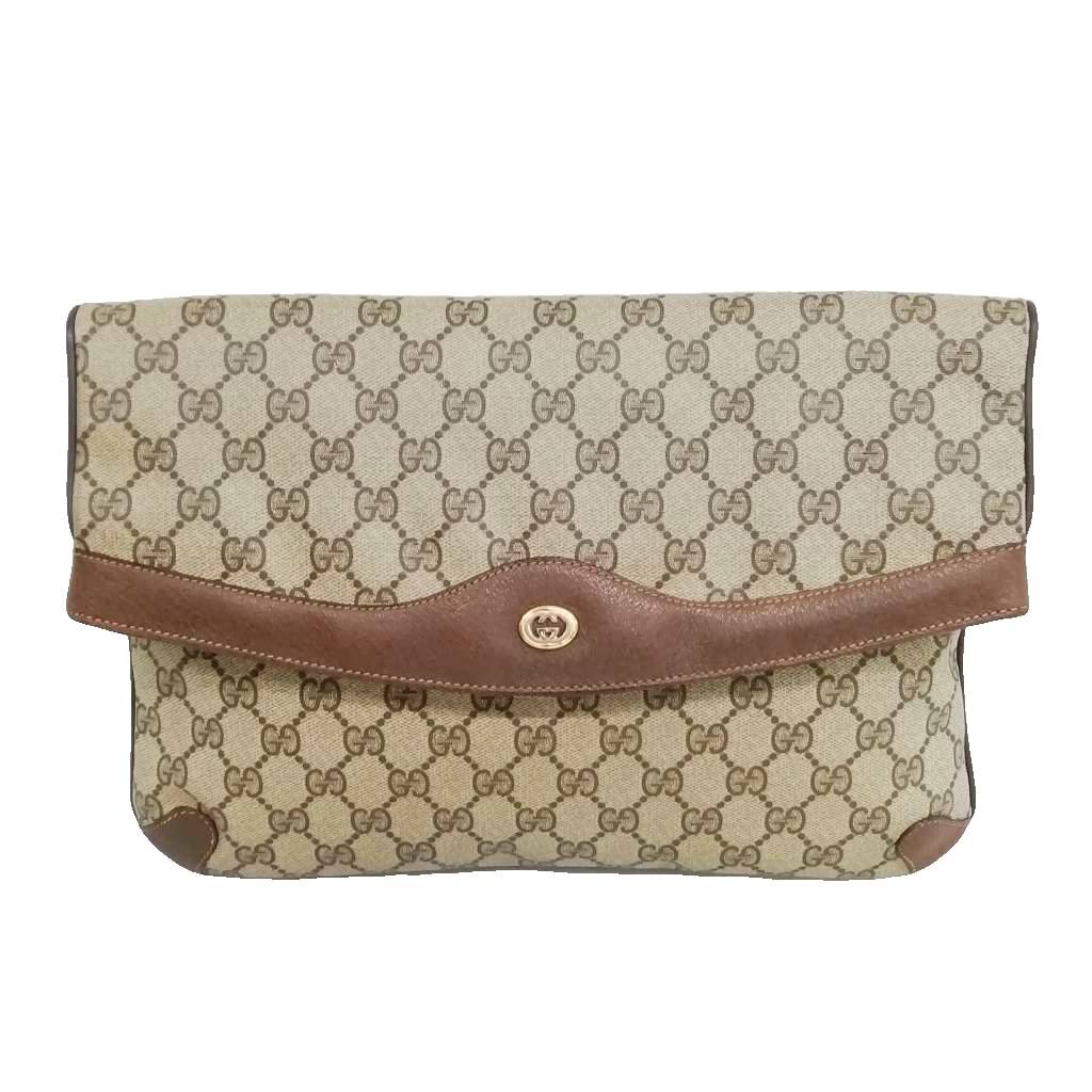【中古】グッチ GUCCI 年寄りのグッチ 89.02.075 GGスプリーム クラッチペダル御徒面子 ハンドバック ベージュ 赤銅色 レディース 【ベクター 古着】 260313