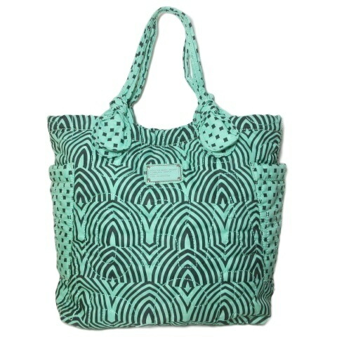 【中古】マークバイマークジェイコブス MARC by MARC JACOBS トートバッグ 総柄 A4納める 鞄 ロゴタイプ一皿 緑であること 黒いこと /X レディース 【ベクター 古着】 260509