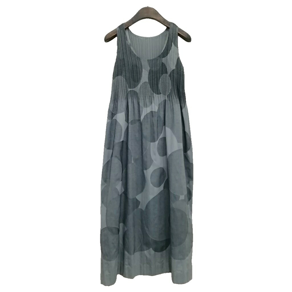 【中古】イッセイミヤケ ISSEY MIYAKE FETE A-POC inside IF82FH208 ジャかばい立て 一点 水玉 ロング マキシ 衣裳 2 薄墨色系 レディース 【ベクター 古着】 260608