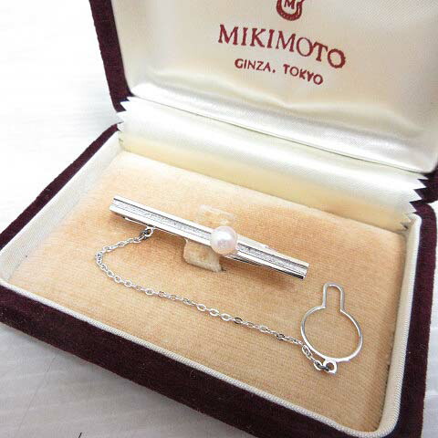 MIKIMOTO パール付き ネクタイピンとカフスセット（未使用） 未使用 ミキモト真珠島 ネクタイピン カフスボタン セット