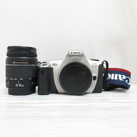 【中古】キャノン CANON EOS KISS III 3 一眼レフ フィルム カメラ EF 28-80mm 3.5-5.6 V USM レンズ シルバー 黒 動作未確認 【ベクトル 古着】 250804