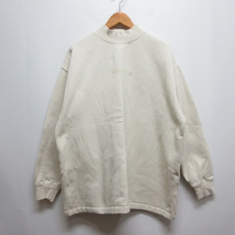 【中古】エフオージー エッセンシャルズ FOG ESSENTIALS モックネック スウェット プルオーバー 裏起毛 XS アイボリー メンズ 【ベクトル 古着】 260304