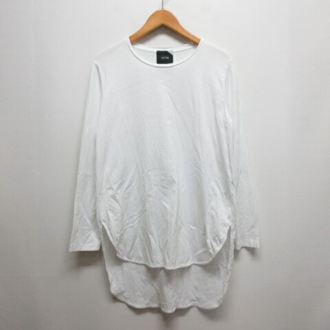 【中古】エイトン ATON 美品 ラウンドヘム 長袖 Tシャツ カットソー 02 白 ホワイト 6930907 日本製 レディース 【ベクトル 古着】 260406