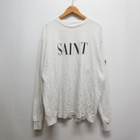 【中古】仙マイケル SAINTMICHAEL 25SS SAINT 666 LS TEE 長袖 プルオーバー ロゴタイプ刷り上げる M 象牙色 白 SM-HR8-0000-035 ヴィンテージ産業 日本製 ☆AA★ メンズ 【ベクター 古着】 260414