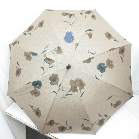 【中古】未当て嵌める品 パラス九重の天 Pallas Palace 日がさ リネン 麻 花柄 親骨50珊 うす茶色 赤銅色 曳き船付き添い人 レディース 【ベクター 古着】 260527