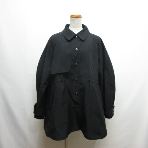 【中古】未当てはめる品 リテン Liten Tent Flare Trench Jacket 幕屋 太陽面爆発 トレンチ 上衣 F 黒 黒いこと LIT8A-JK-02 厚地の外套 裏地付き添い人 日本製 レディース 【ベクター 古着】 260608