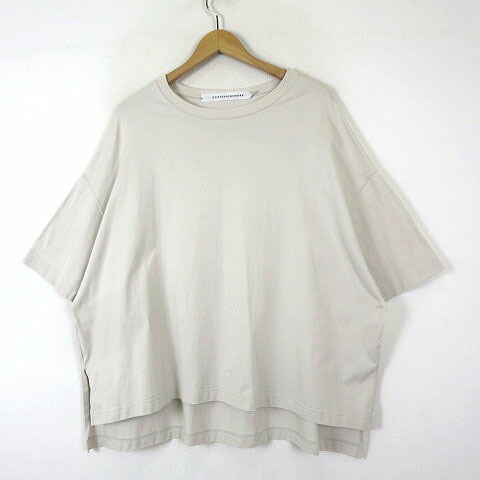 【中古】コグ ザ ビッグスモーク COGTHEBIGSMOKE 25SS NOBLE別注 デルタ Tシャツ DELTA T-SHIRT オーバーサイズ クルーネック コットン 5分袖 半袖 F ライトグレー レディース 【ベクトル 古着】 260325