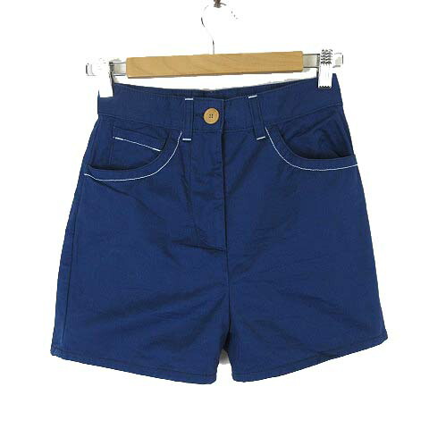 【中古】メゾンキツネ MAISON KITSUNE パンツ ショートパンツ ハーフパンツ キュロットパンツ コットン XS 34 紺 ネイビー 国内正規品 小さいサイズ レディース 【ベクトル 古着】 260406