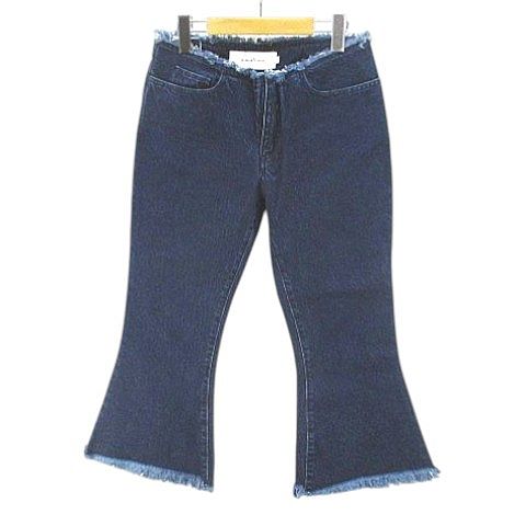【中古】マルケス アルメイダ Marques'Almeida デニムパンツ ジーンズ アンクル丈 ジップフライ 8 紺系 ネイビー インディゴ カットオフ レディース 【ベクトル 古着】 260209