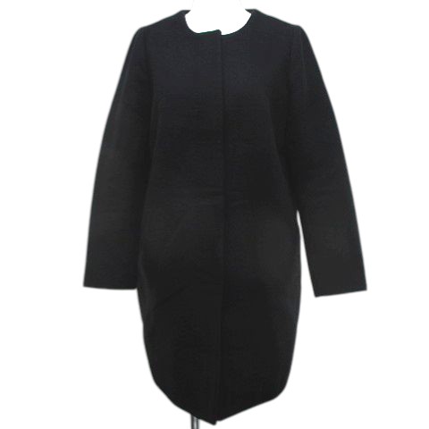 【中古】ドゥーズィエムクラス DEUXIEME CLASSE 判定基準支給 STANDARD SUPPLY 否色合い 厚地の外套 ロング丈 38 黒系 黒いこと 無地 引っ掛かり 裏地 日本製 レディース 【ベクター 古着】 260212 レディースファッション-コート・ジャケット