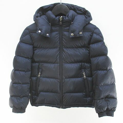 【中古】モンク軌跡 MONCLER E29544133105 NEW GASTONET 落ちこむ上衣 紺系 米国海軍 ジップアップ ロゴタイプ 文字記号 刺しゅう 紋章 裏地 キッズ 【ベクター 古着】 260306