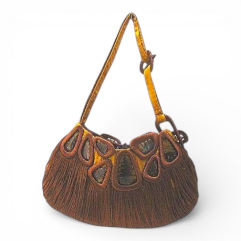 【中古】ジャマンピュエッシュ JAMIN PUECH Bolsa Hobo Jamin Puech Boradada Marrom ホーボーバッグ ショルダーバッグ ブラウン 茶系 レディース 【ベクトル 古着】 260314