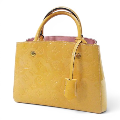 【中古】ルイヴィトン LOUIS VUITTON モノグラム ヴェルニ M50169 モンテーニュBB トートバッグ  ベージュ 専売特許なめし革 ハンドバック  レディース 【ベクター 古着】 260501
