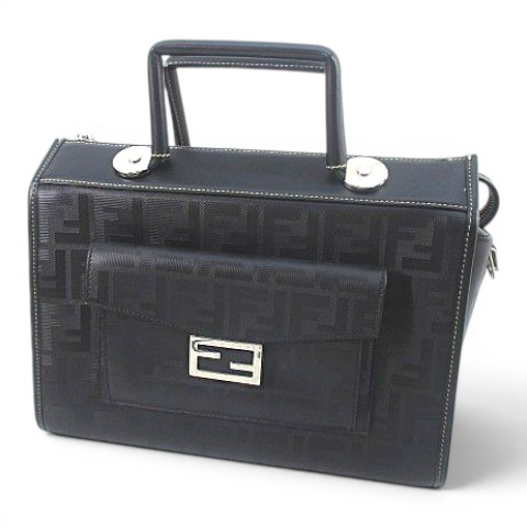 【中古】フェンディ FENDI SOFT TRUK 7VA571 AJF4 229-0059 ボストンバッグ ズッカ柄 黒いこと 黒系  レディース 【ベクター 古着】 260523