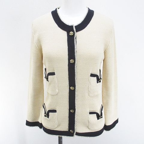 【中古】シャネル CHANEL P37394K02439 MP081 長袖 ジレー 編み物 CC目じるし ココマーク カシミール 絹 絹地 36 ベージュ系 イタリア製 名取り草 レディース 【ベクター 古着】 260514