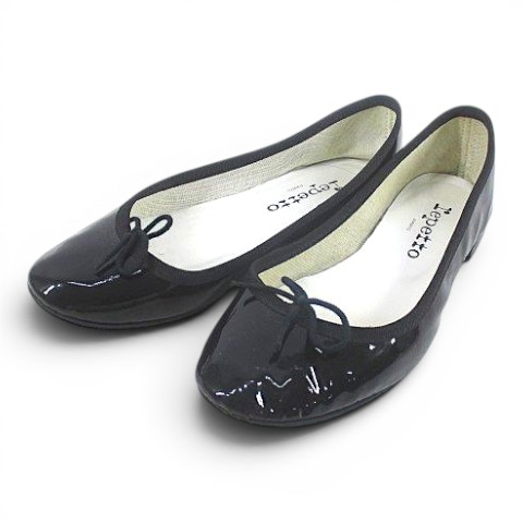 【中古】レ愛玩動物 Repetto バレーシューズ シュロの葉 35 黒いこと 黒系 エナメル Cendrillon レディース 【ベクター 古着】 260523