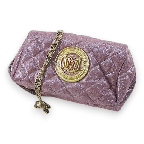 【中古】ラブモスキーノ LOVE MOSCHINO ショルダーバッグ ポシェット 差し交わす上半身 チェーン店  曲がったがけ キルティング サクラ色 なめし革 レディース 【ベクター 古着】 260525