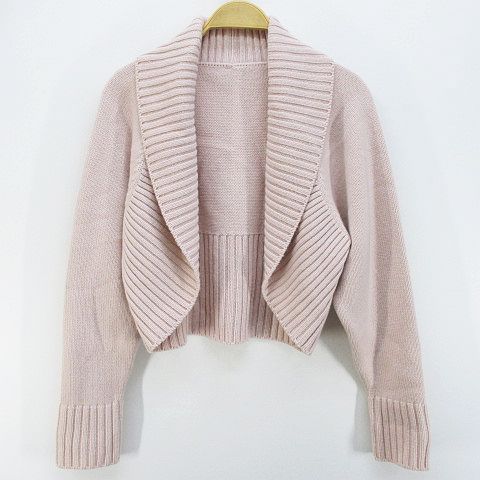 【中古】フォクシー FOXEY 42370-KAJ0054NM カシミール 長袖 ジレー ボレロ サクラ色 無地 肩かけ色つや 肋筋 日本製 レディース 【ベクター 古着】 260601