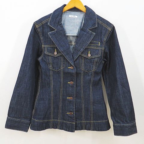 【中古】SLY JEANS スライ デニム WYATT TAILOR SHAPED DENIM ジーンズ上衣 F 紺系 米国海軍 胸隠し レディース 【ベクター 古着】 260607