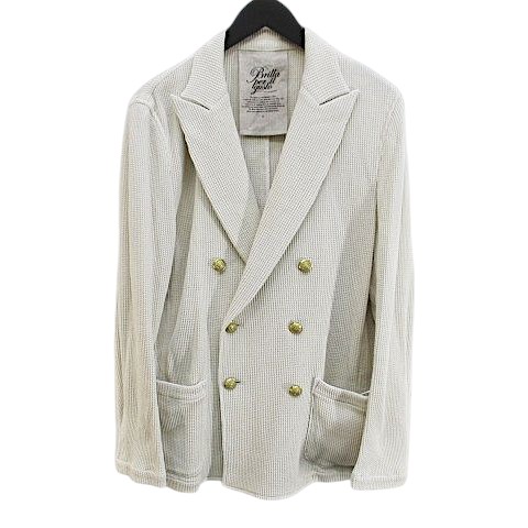 【中古】ブリッラ ペル イル グスト Brilla per il gusto テーラード ジャケット S 白系 オフホワイト 日本製 ワッフル生地 ポケット ボタン メンズ 【ベクトル 古着】 260710｜ブランド古着の買取販売ベクトル 12,844円