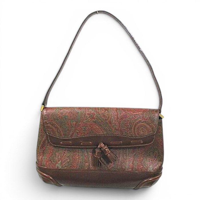 【中古】エトロ ETRO ワンショルダーバッグ ペイズリー柄 タッセル ブラウン 茶系 イタリア製 レディース 【ベクトル 古着】 260725｜ブランド古着の買取販売ベクトル