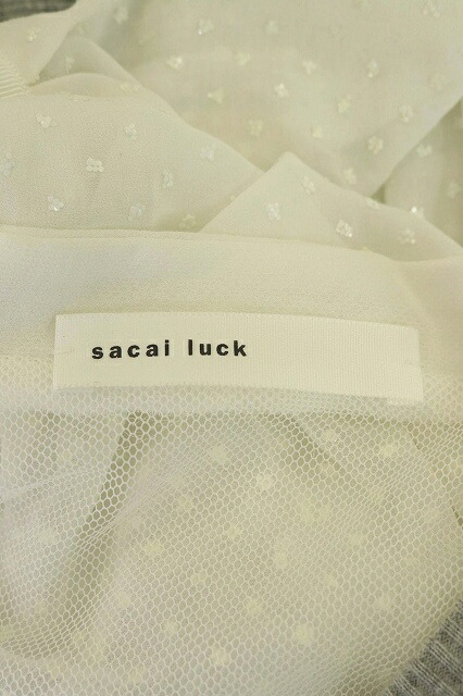 中古 サカイラッキー Sacai Luck 15ss 壱平穏 編地 半袖 ドッキング 台形 ロング 移り 競り合い 1 鼠色 白さ Isb81 レディース ベクター 古着 中古 サカイラック Sacai Luck 15ss ワンピース ニット 半袖 ドッキング 台形