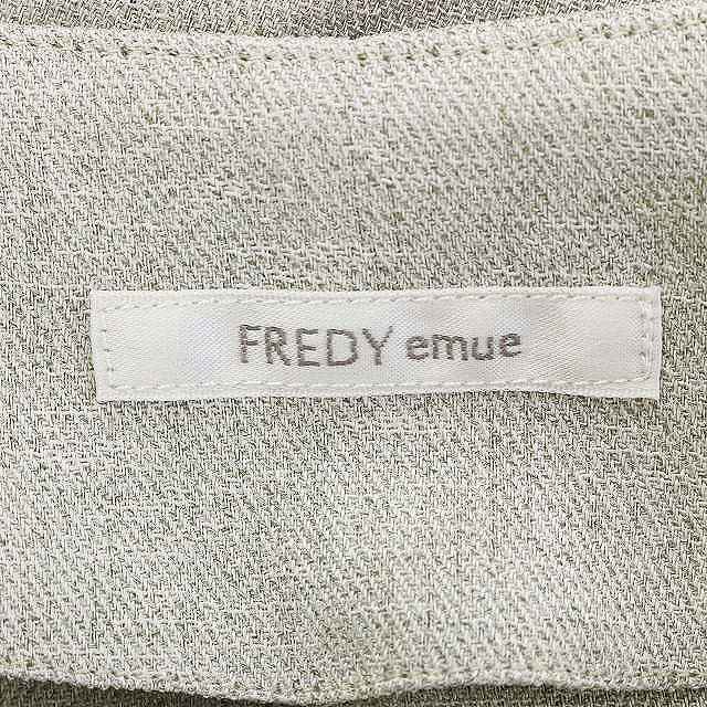 中古 フレディ エミュ Fredy Emue リネンライクツイル ダブル芍薬 ドレス フレア ミモレ 半袖 36 S 鼠色 Yi41 レディース ベクター 古着 Bairien Yamagata Jp