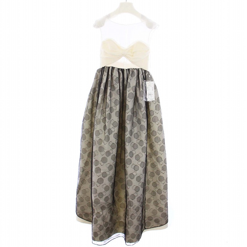【中古】メゾンマルジェラ 1 Maison Margiela 1 22SS Empire Waist Dress エンパイアウエストドレス ノースリーブワンピース チュール 38 S アイボリー ブラック 黒 S51CU0295 /KH ■GY33 レディース 【ベクトル 古着】 240313