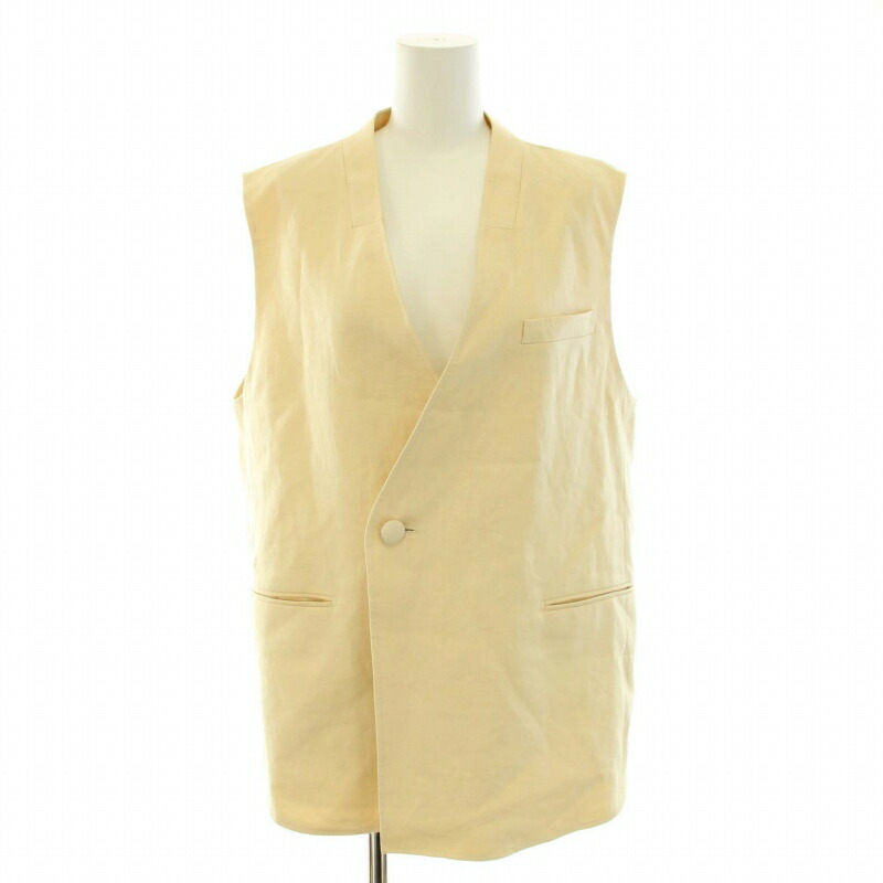 【中古】デパリエ DEPAREILLE 24SS 限りない ジレ 前くい違い 麻 リネン 38 M 象牙色 /YT レディース 【ベクター 古着】 240621 レディースファッション-トップス-ベスト・ジレ