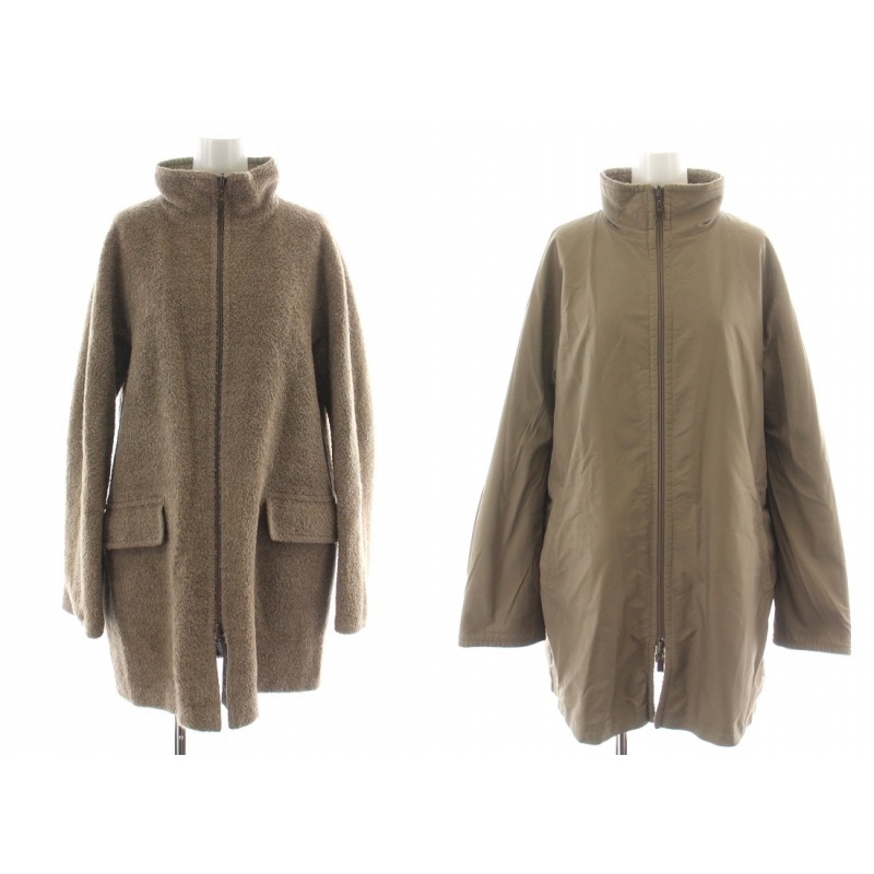 【中古】マックスマーラ MAX MARA ジャケット ブルゾン ジップアップ リバーシブル スタンドカラー アルパカ 40 M 茶 ブラウン /NW21 レディース 【ベクトル 古着】 240729
