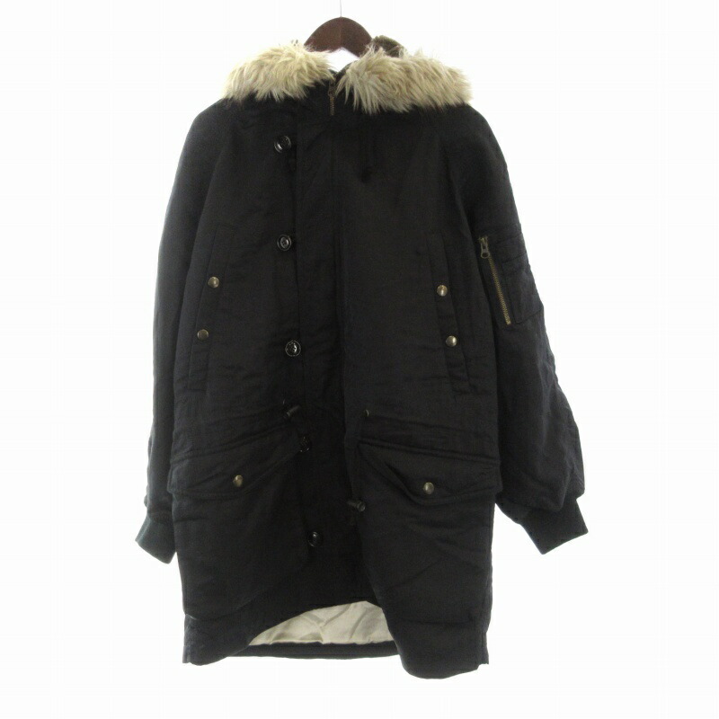 bajra バジュラ モッズコート 1 黒 ブラック 楽天市場】【中古】バジュラ bajra ポリエステルモッズコート メンズ