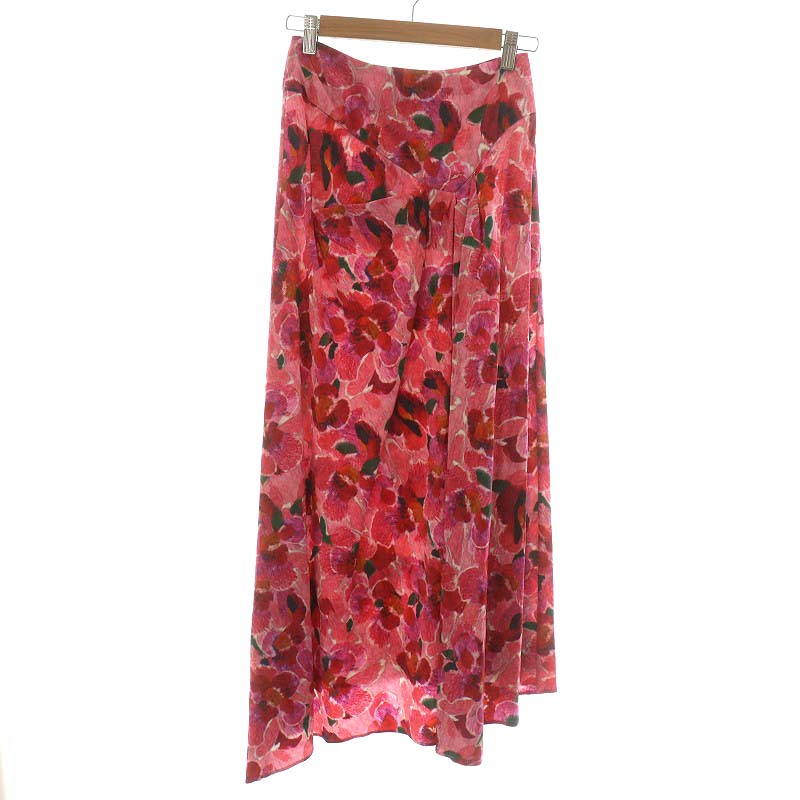 【中古】未使用品 イザベルマラン ISABEL MARANT タグ付き フレアスカート ミモレ ロング 花柄 シルク混 絹混 34 XS ピンク /DK ■GY21 ■PN レディース 【ベクトル 古着】 250416