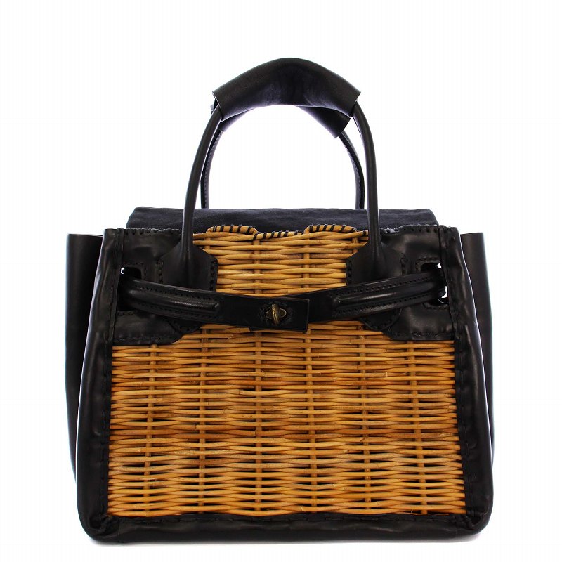 楽天市場】【中古】 エバゴス EBAGOS バッグ ハンド かご レザー  