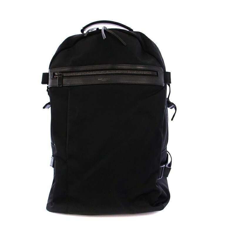 【中古】サンローラン パリ SAINT LAURENT PARIS CITY シティ トレッキングバックパック リュックサック デイパック バッグ ナイロン 黒 649765 /KH ■OH メンズ 【ベクトル 古着】 250418