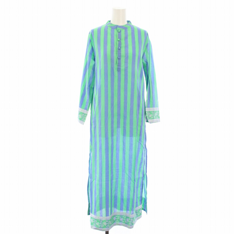 【中古】エスゼット ブロックプリント SZ Blockprints ワンピース ロング ストライプ 長袖 S 緑 青 レディース 楽天市場】【中古】エスゼット ブロックプリント SZ Blockprints