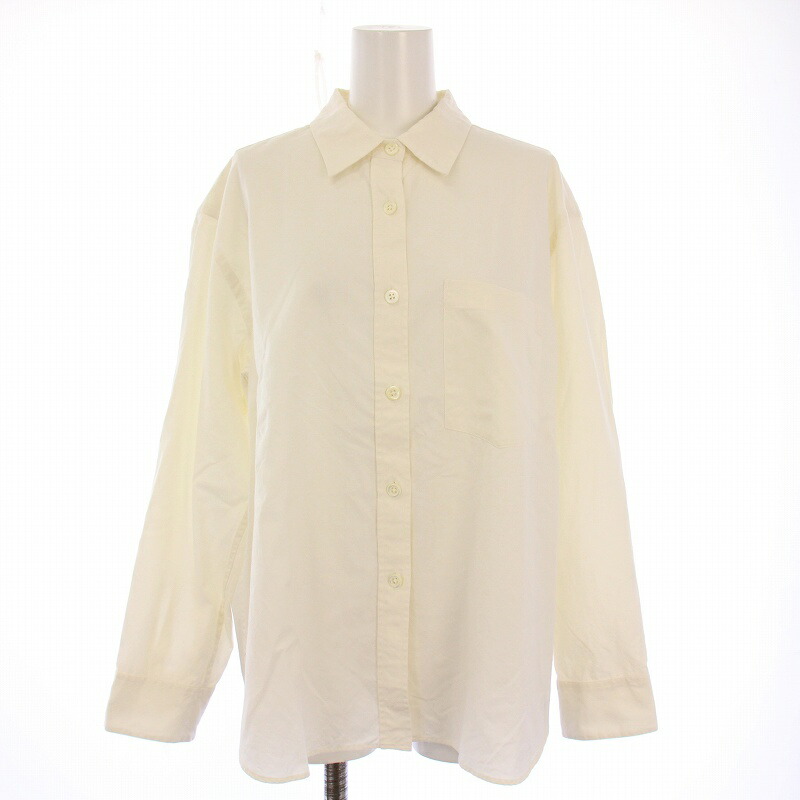 マーガレットハウエル MARGARET HOWELL 23AW YARN DYE COTTON シャツ ブラウス 長袖 レギュラーカラー 無地 ウール混 2 白 MARGARET HOWELL 578-0253614 YARN DYE COTTON ブラウス シャツ