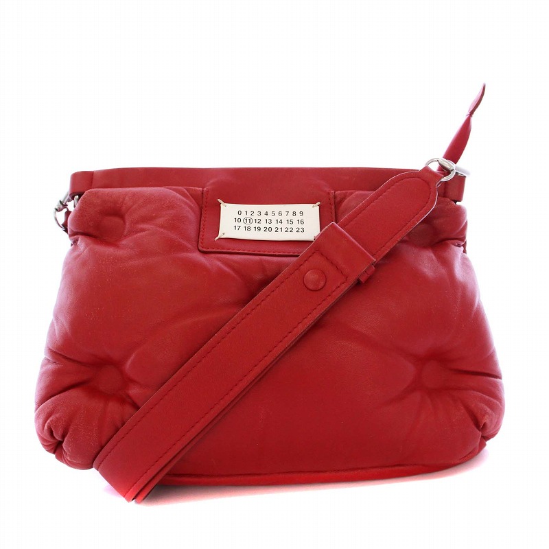 【中古】メゾンマルジェラ 11 Maison Margiela 11 18AW GLAM SLAM グラムスラム ショルダーバッグ ラムレザー 赤 S56WG0085 /KH ●D レディース 【ベクトル 古着】 250603