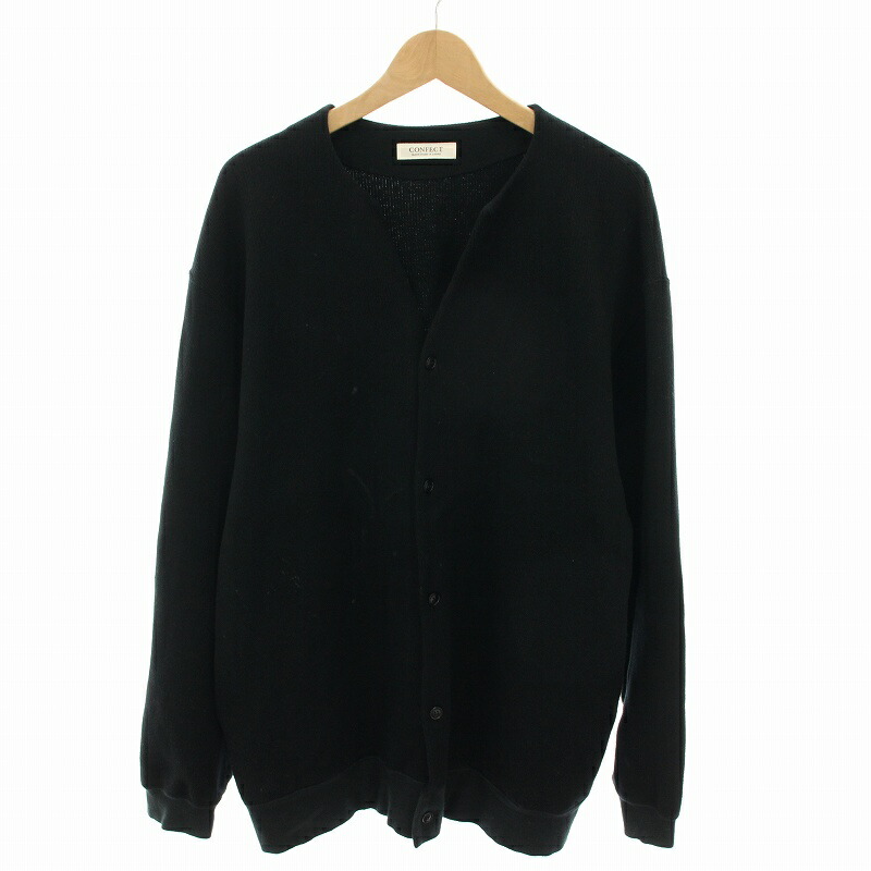nestrobe confect コットンウールカーディガン 黒L OVER CARDIGAN