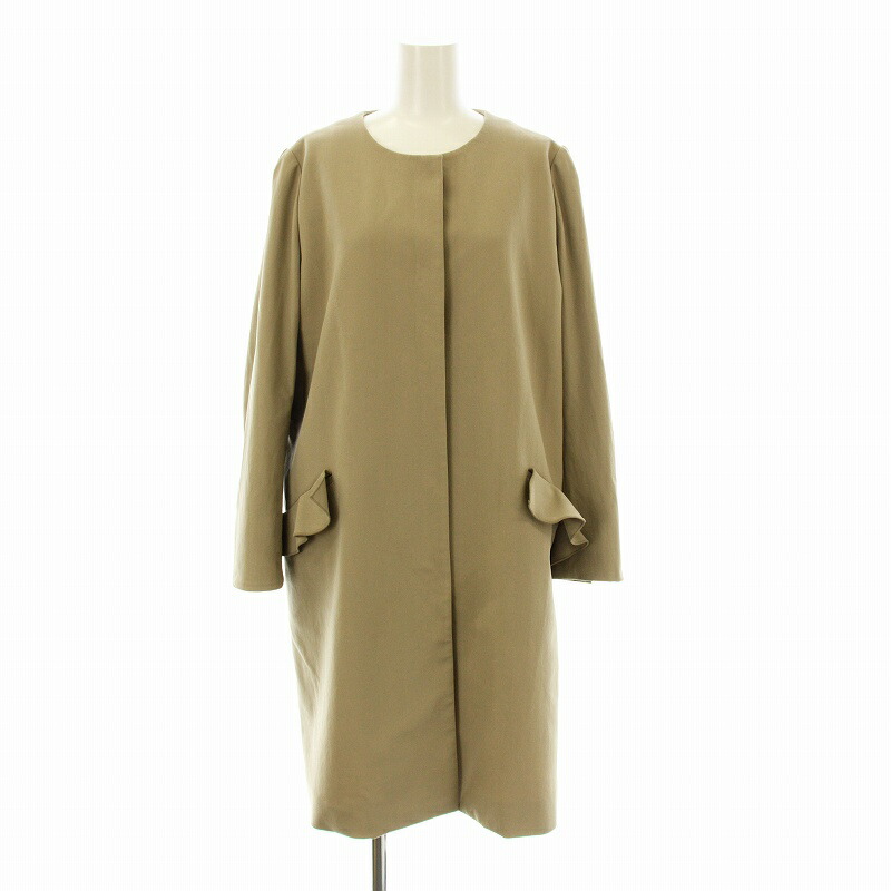 FOXEY NEW YORK コート　ノーカラー　ベージュ　38 FOXEY NEW YORK フォクシーニューヨーク 日本製 コート 38