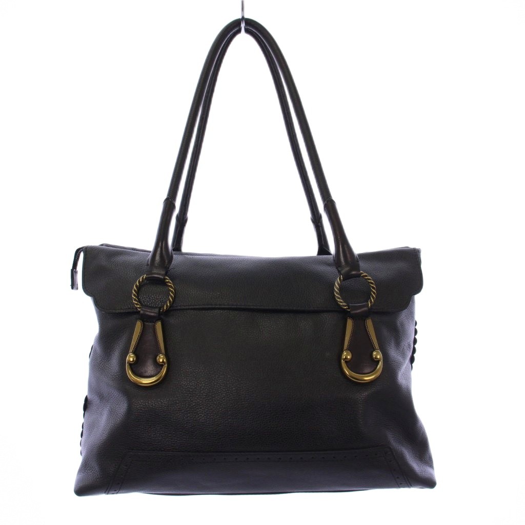 アナスイ ショルダーバッグ トートバッグ 肩掛け レザー 黒 ブラック 金具ロゴ アナスイ ショルダーバッグ トートバッグ 肩掛け レザー 黒